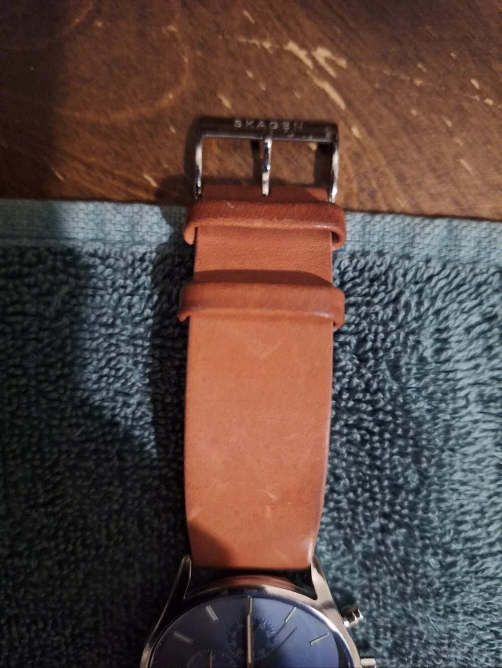Mens Skagen Denmark Blue Dial / Brown Band